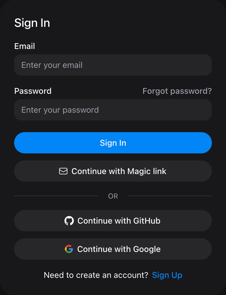 HeroUI Sign In Component