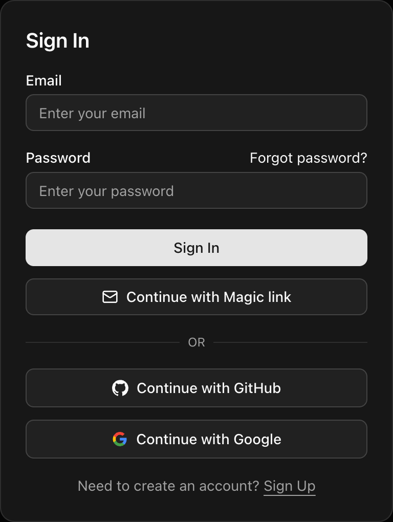 shadcn/ui Sign In Component