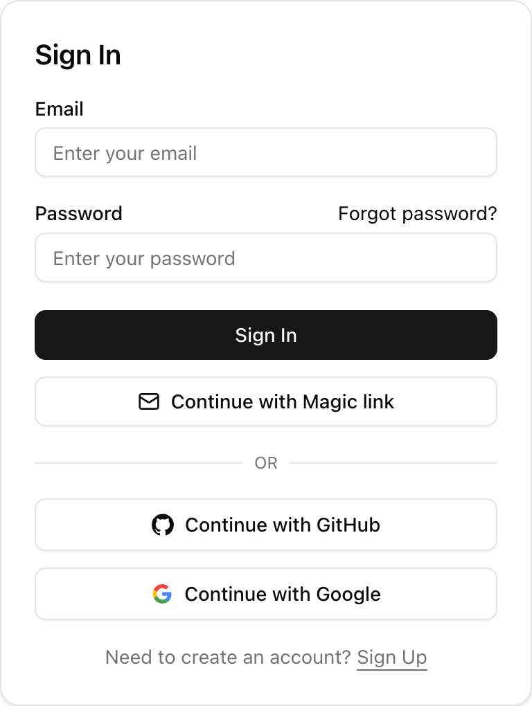 shadcn/ui Sign In Component